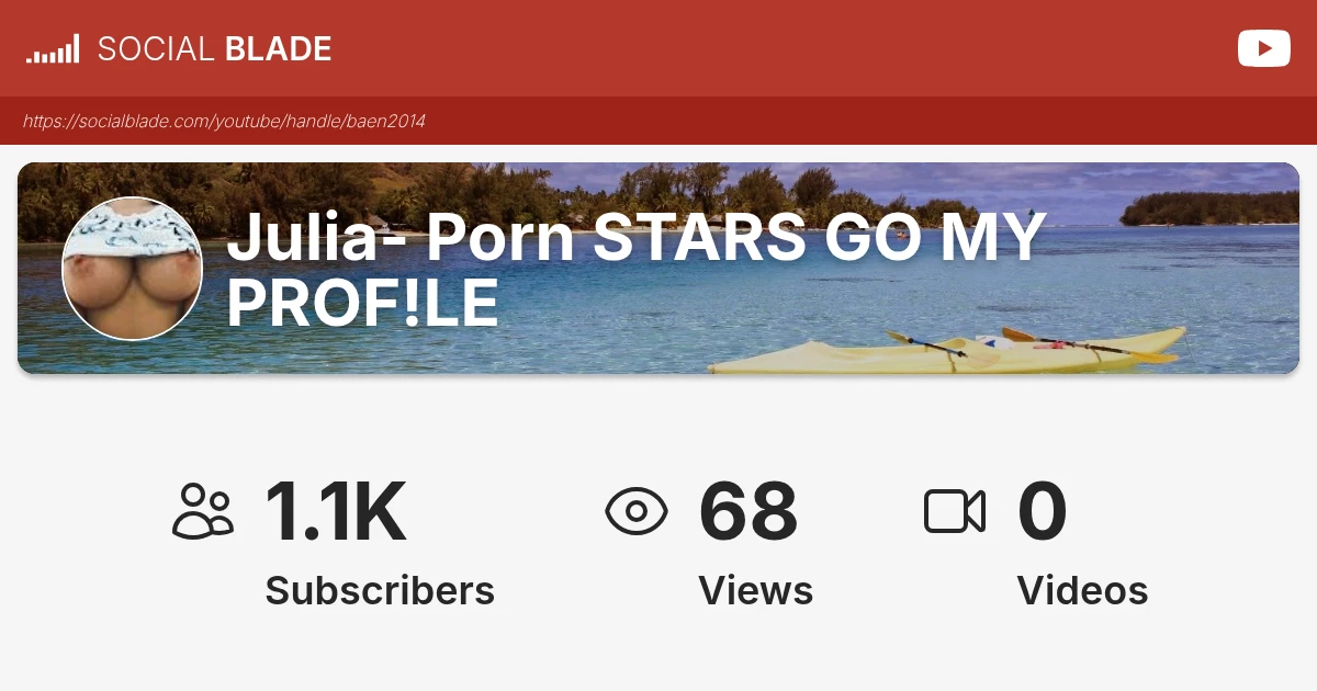 Julia- Porn STARS GO MY PROF!LE's YouTube Statistics - Social Blade